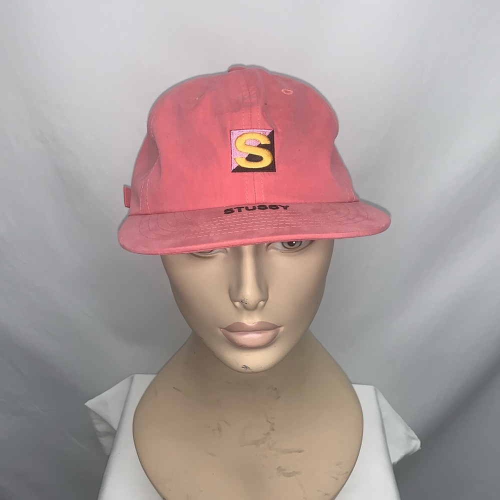 Stussy reflective tape cap.